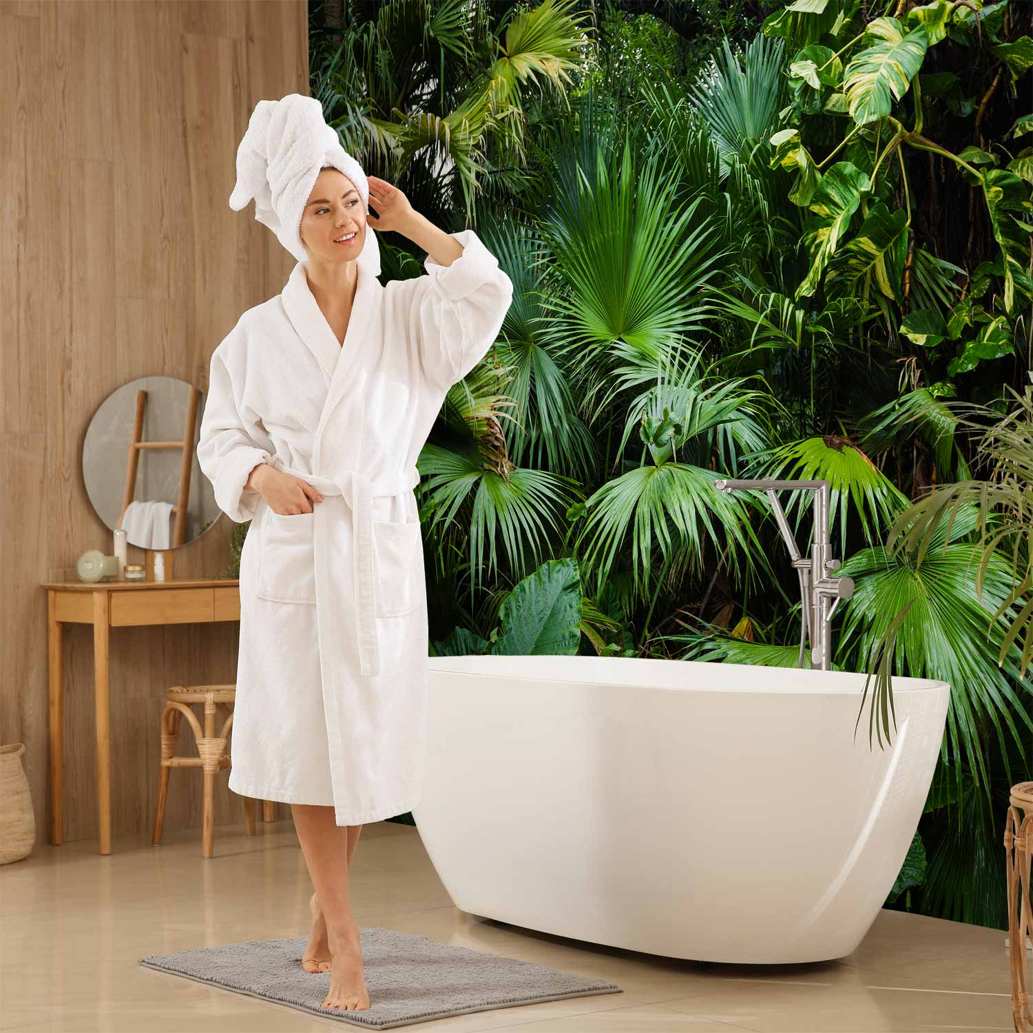 Sunny Jungle Tropical Leaves Wall Mural