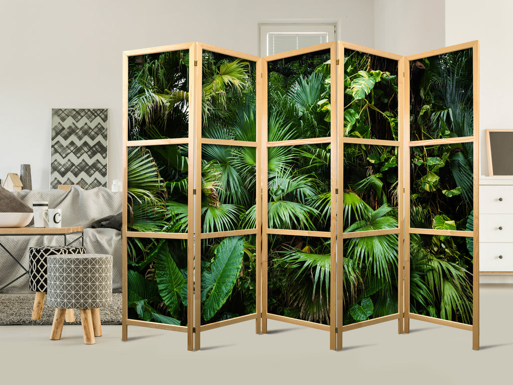 Sunny Jungle Leaves Japanese Room Dividers