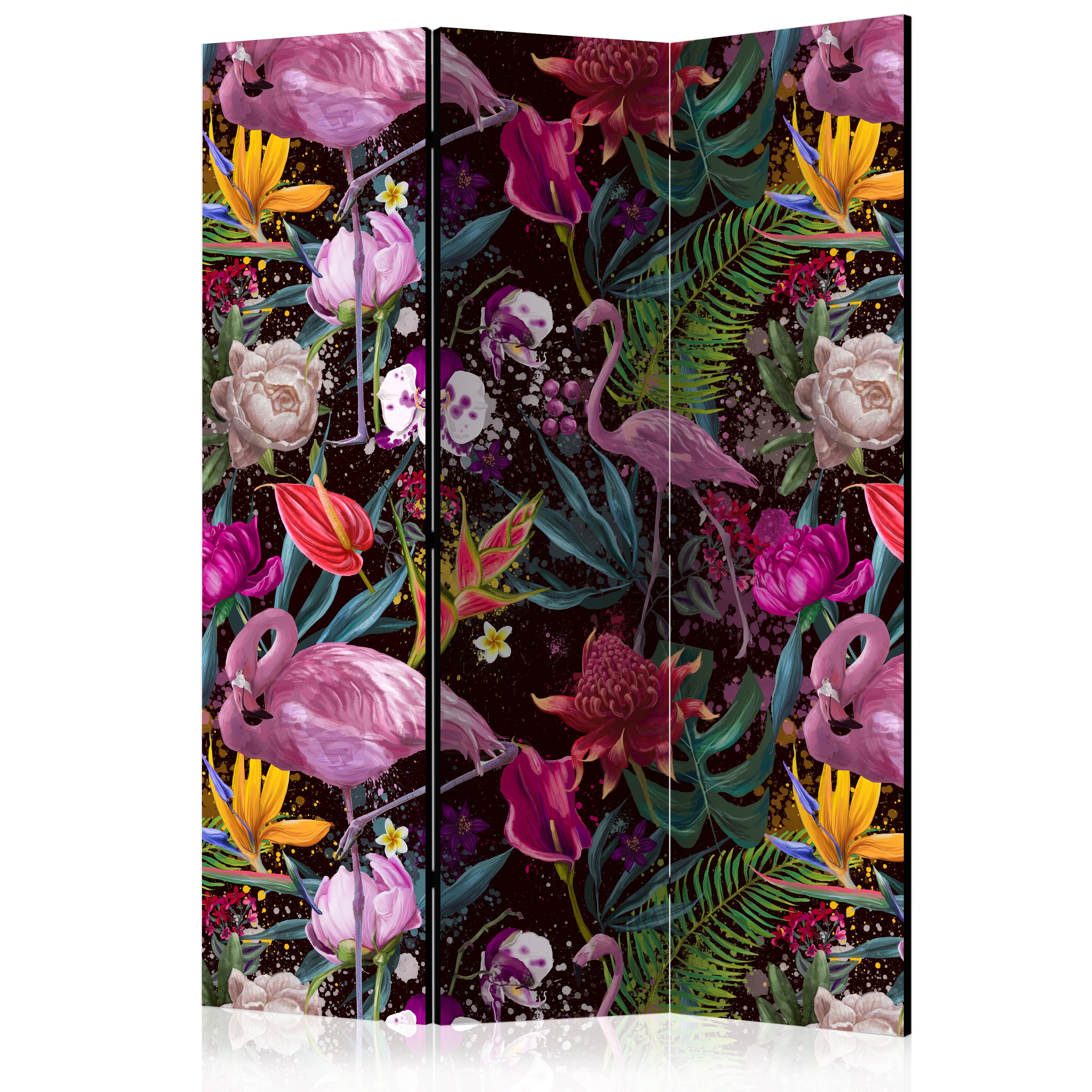Tropical Flamingo Watercolor Multicolor Room Divider