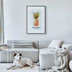 Pineapple and Stripes Modern Poster