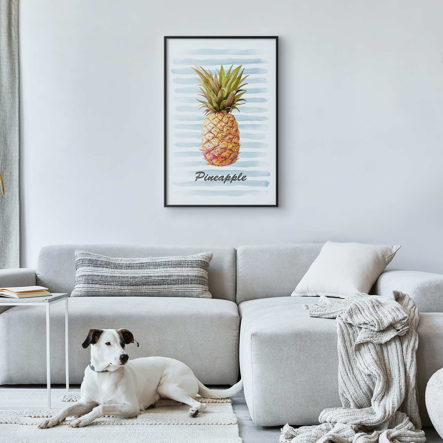 Pineapple and Stripes Modern Poster