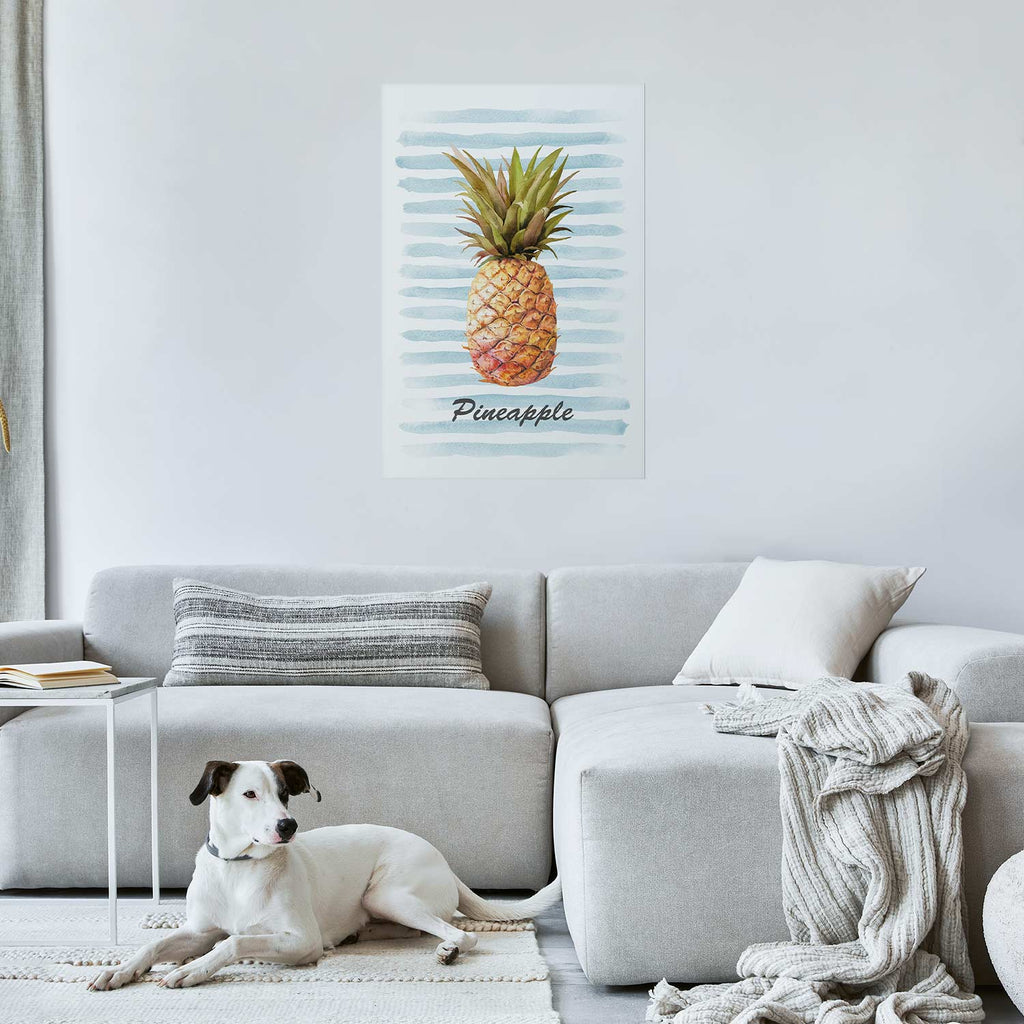 Pineapple and Stripes Modern Poster