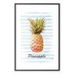Pineapple and Stripes Modern Poster