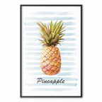 Pineapple and Stripes Modern Poster