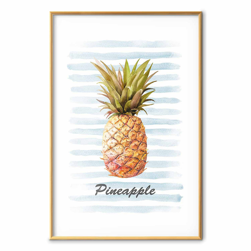 Pineapple and Stripes Modern Poster