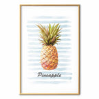 Pineapple and Stripes Modern Poster