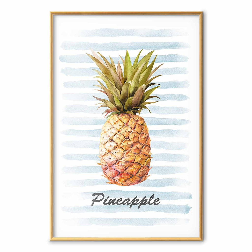 Pineapple and Stripes Modern Poster