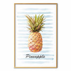 Pineapple and Stripes Modern Poster
