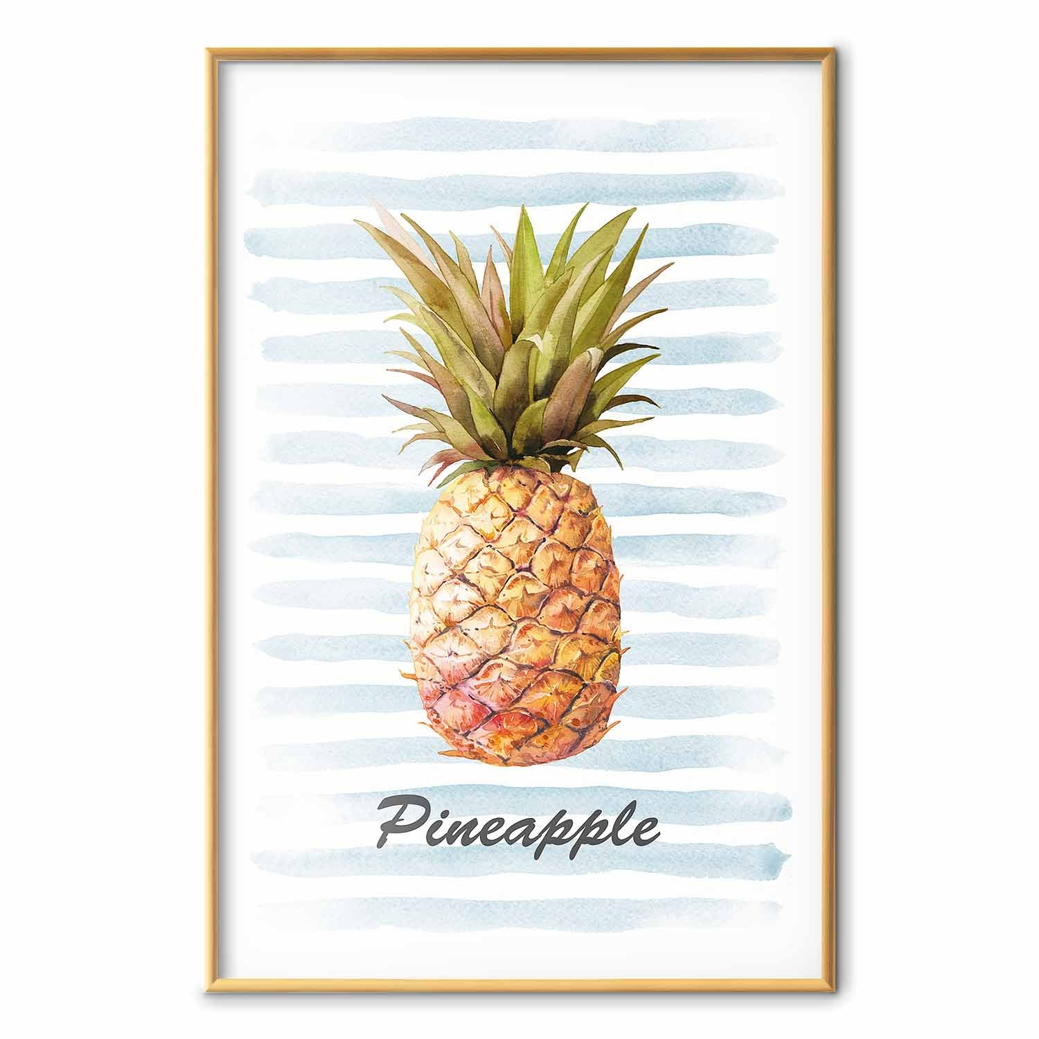 Pineapple and Stripes Modern Poster