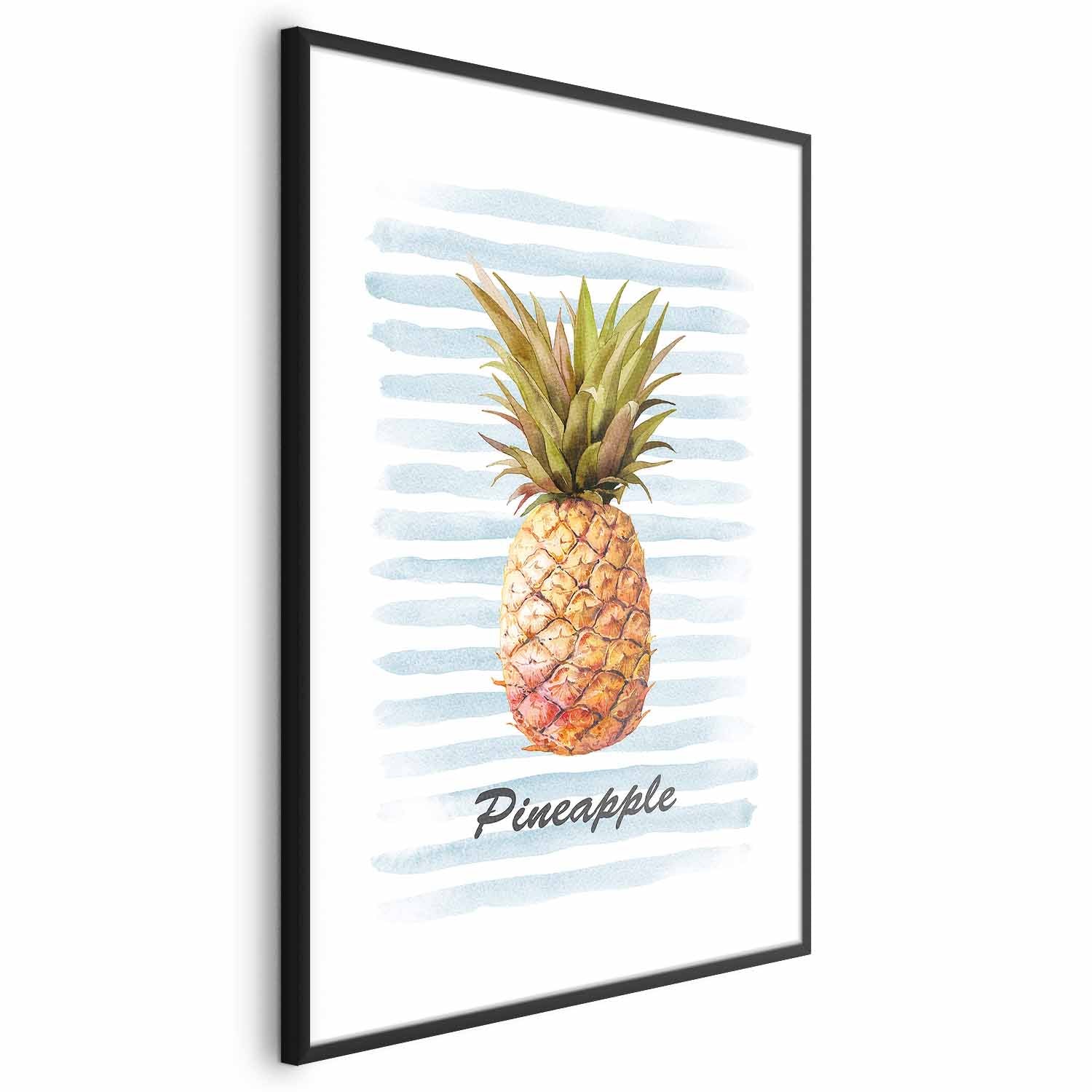 Pineapple and Stripes Modern Poster
