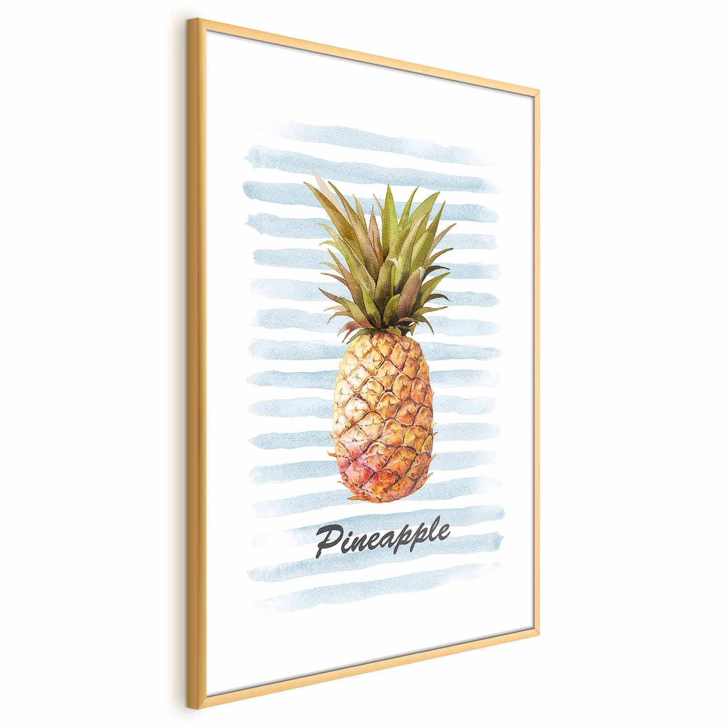 Pineapple and Stripes Modern Poster