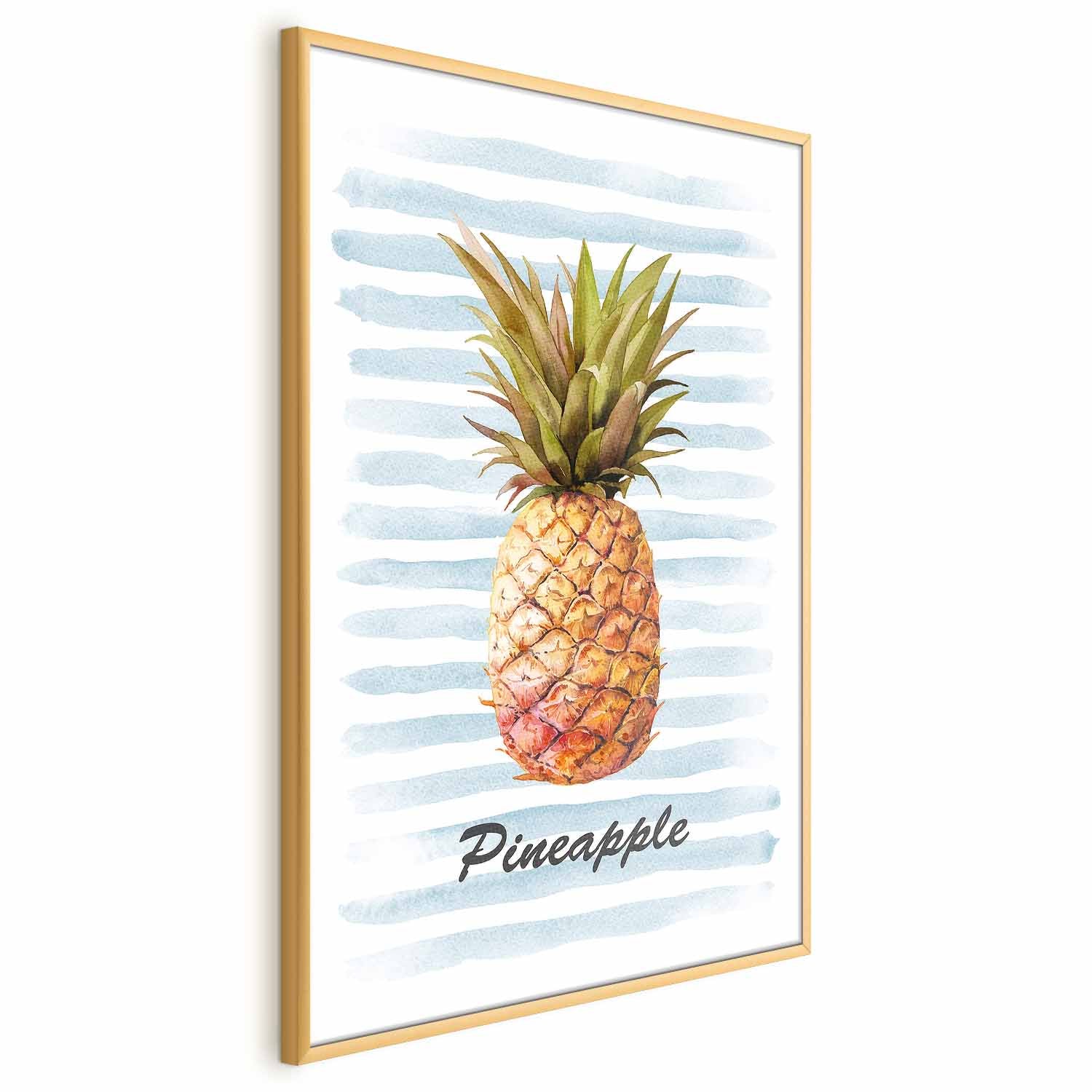 Pineapple and Stripes Modern Poster