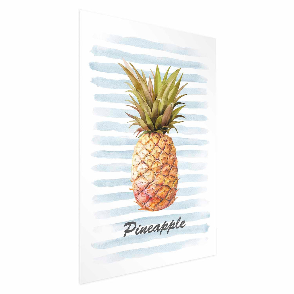 Pineapple and Stripes Modern Poster