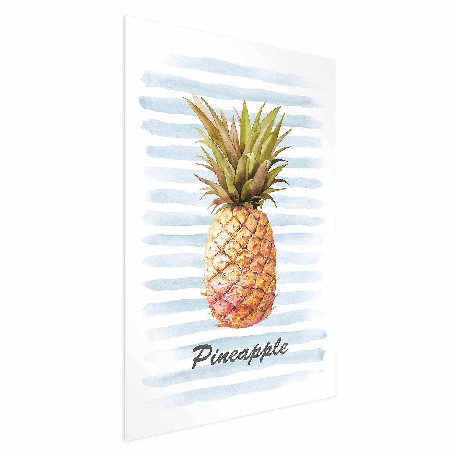 Pineapple and Stripes Modern Poster