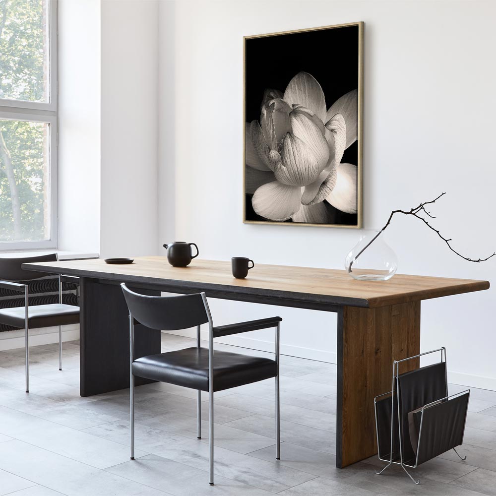 Black and White Flower Petals Nature Canvas Print
