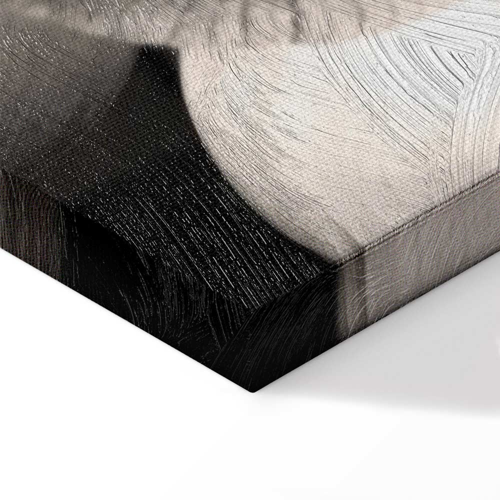 Black and White Flower Petals Nature Canvas Print