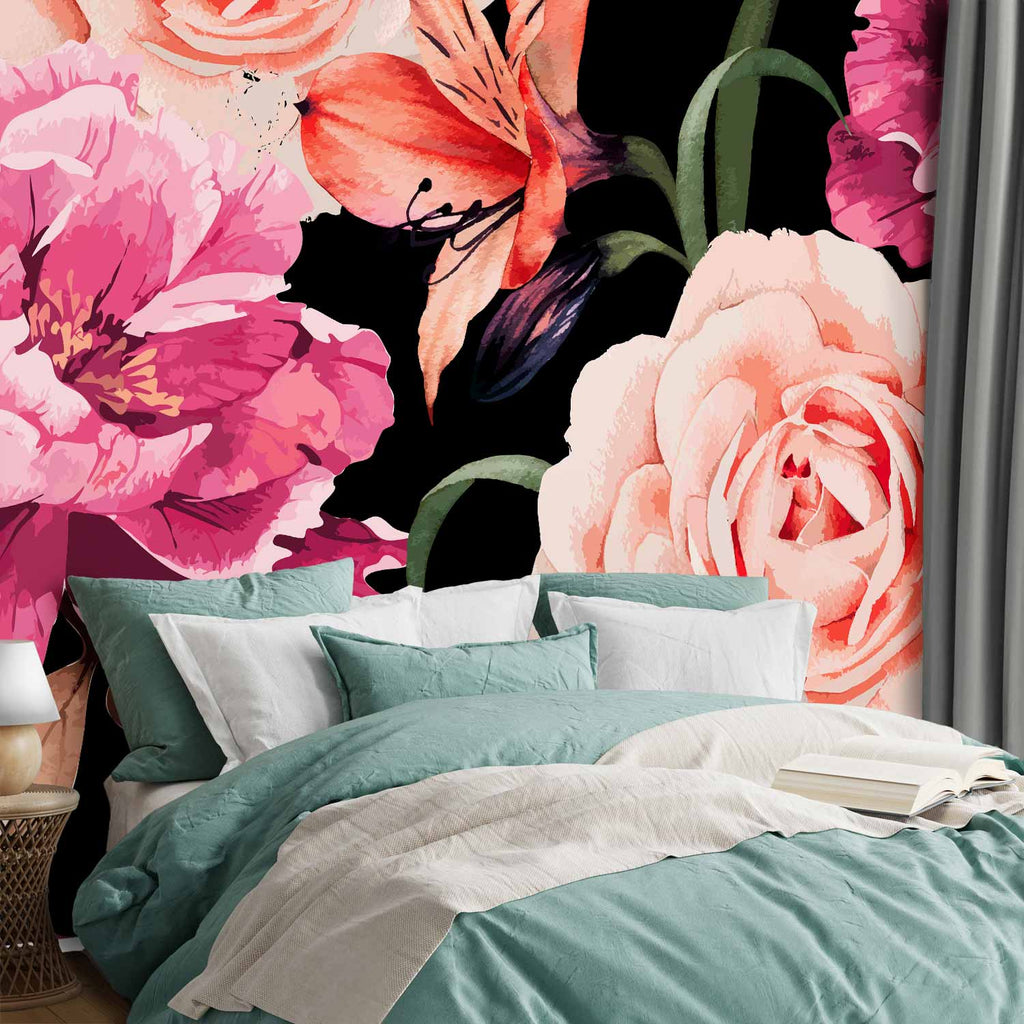 Romantic Rose Bouquet Floral Wall Mural