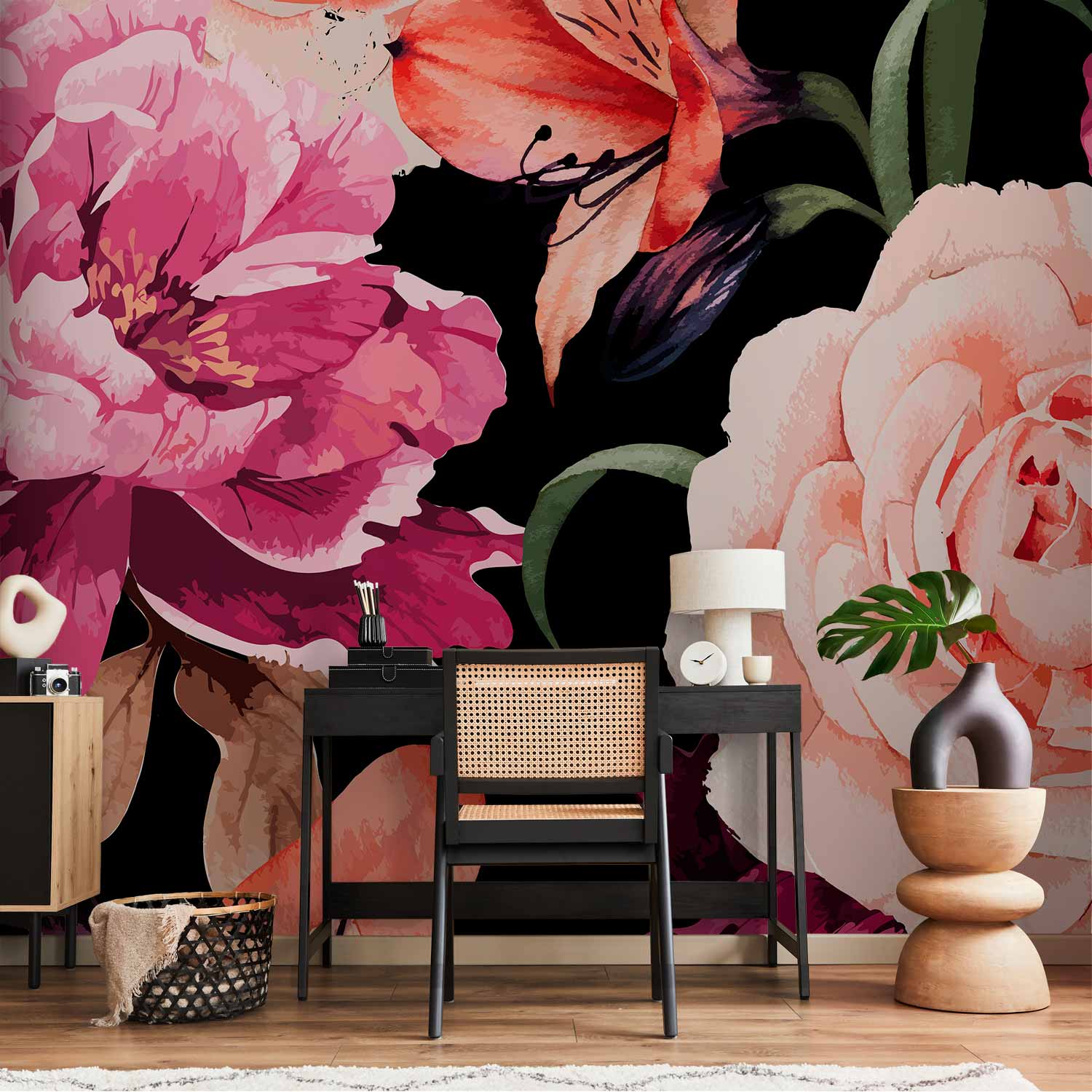 Romantic Rose Bouquet Floral Wall Mural