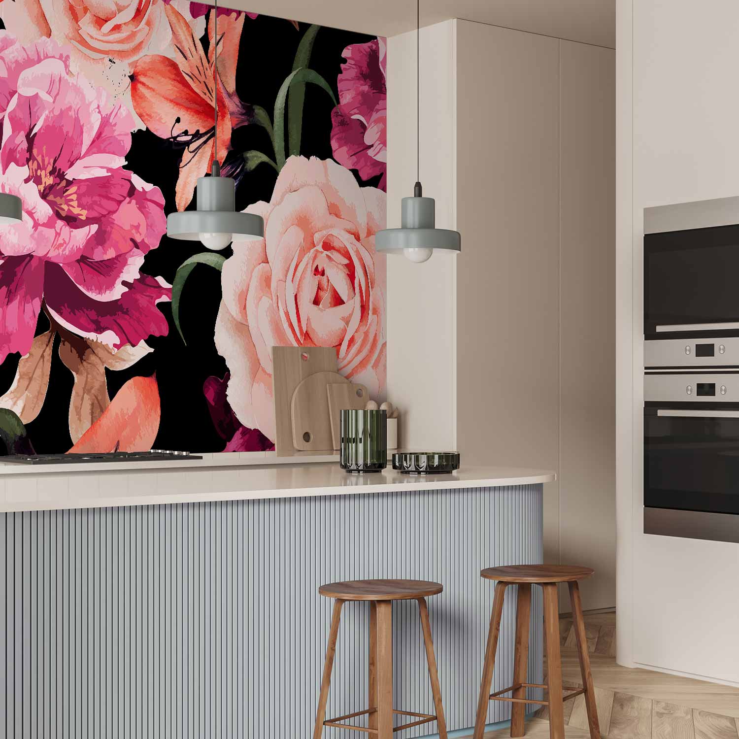 Romantic Rose Bouquet Floral Wall Mural