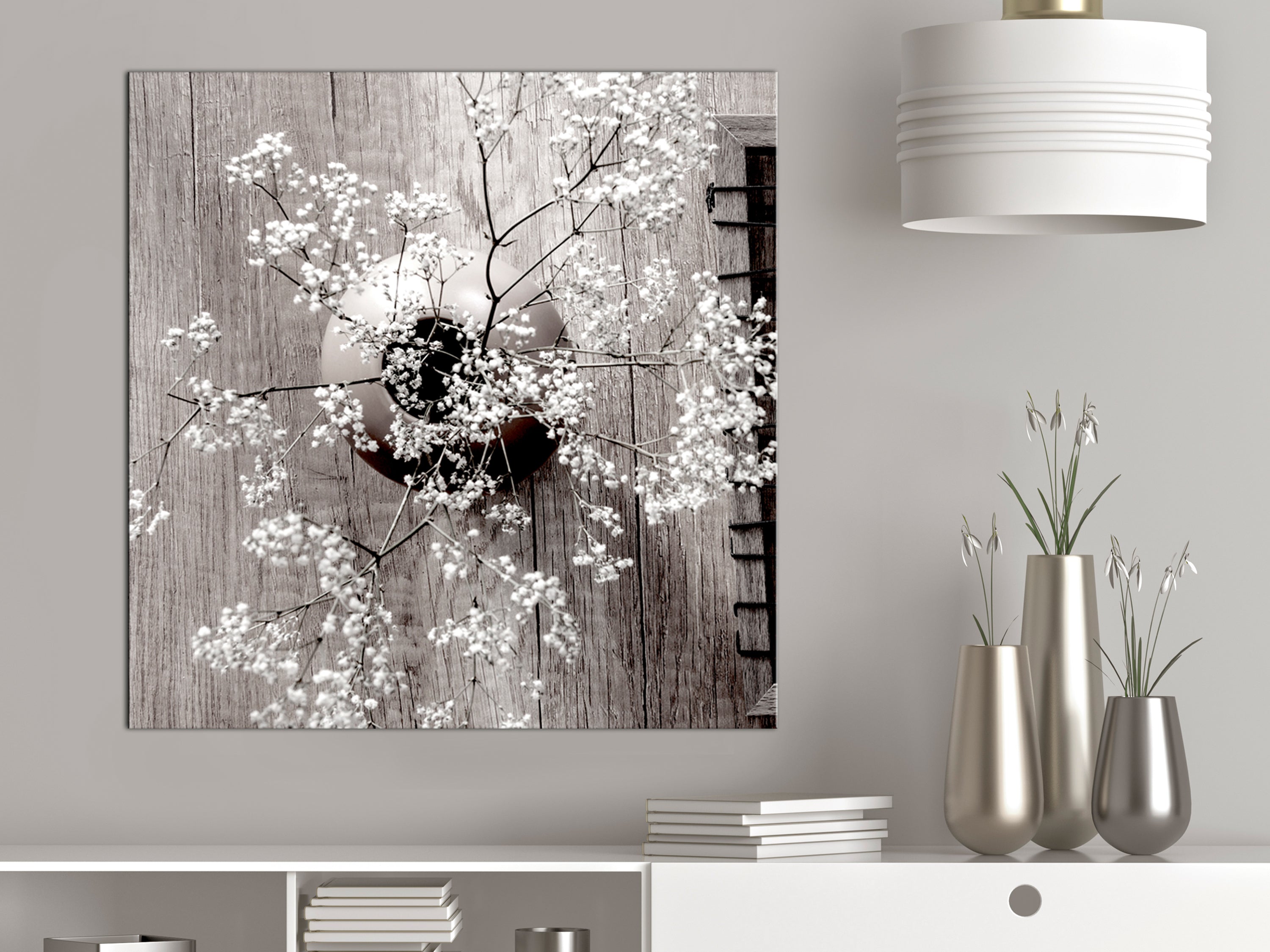 Canvas Print Dried Flowers Square (1 Part)