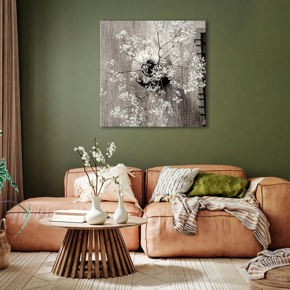 Dried Flowers Rustic Canvas Print