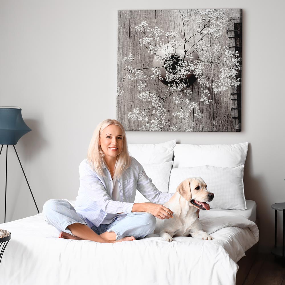 Dried Flowers Rustic Canvas Print