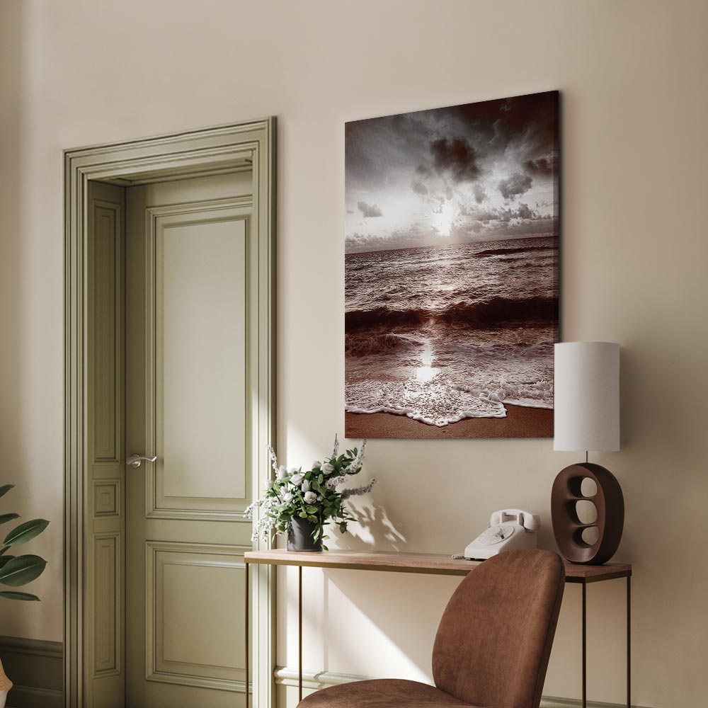 Ocean Sky Waves Vertical Canvas Print