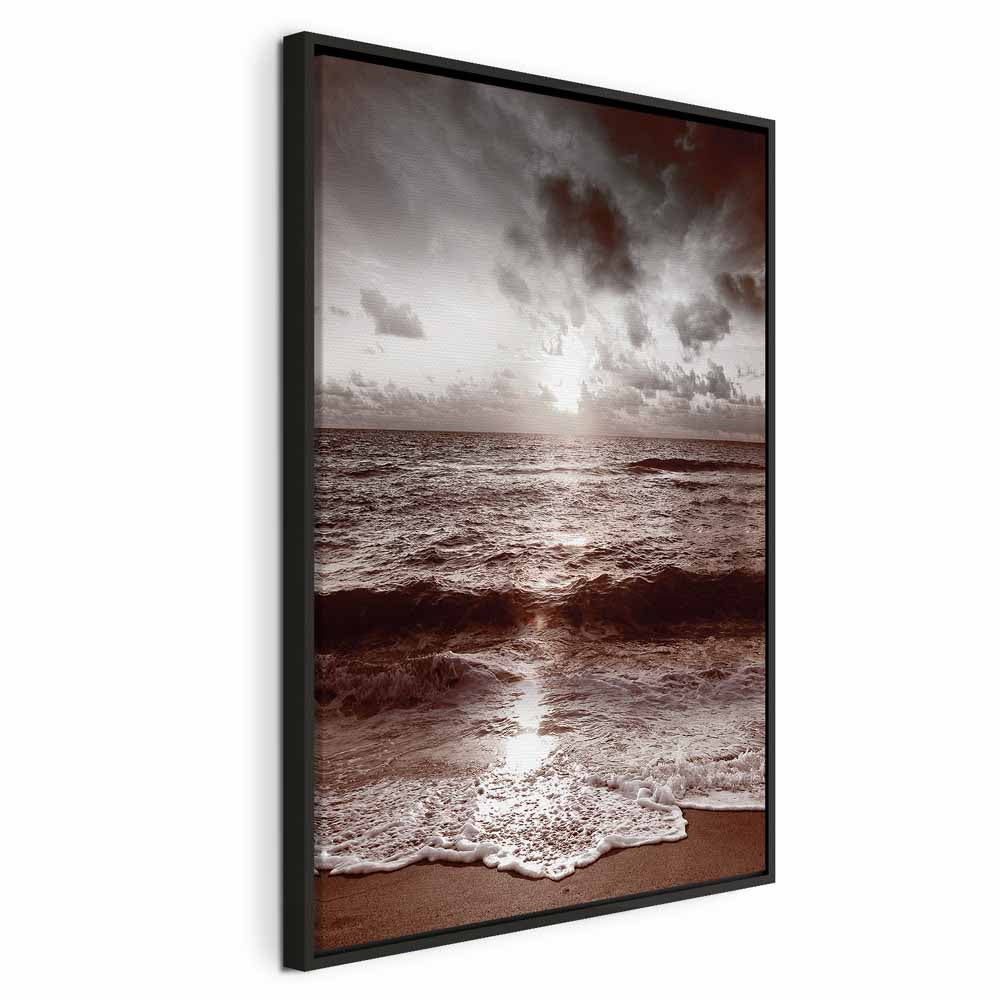 Ocean Sky Waves Vertical Canvas Print