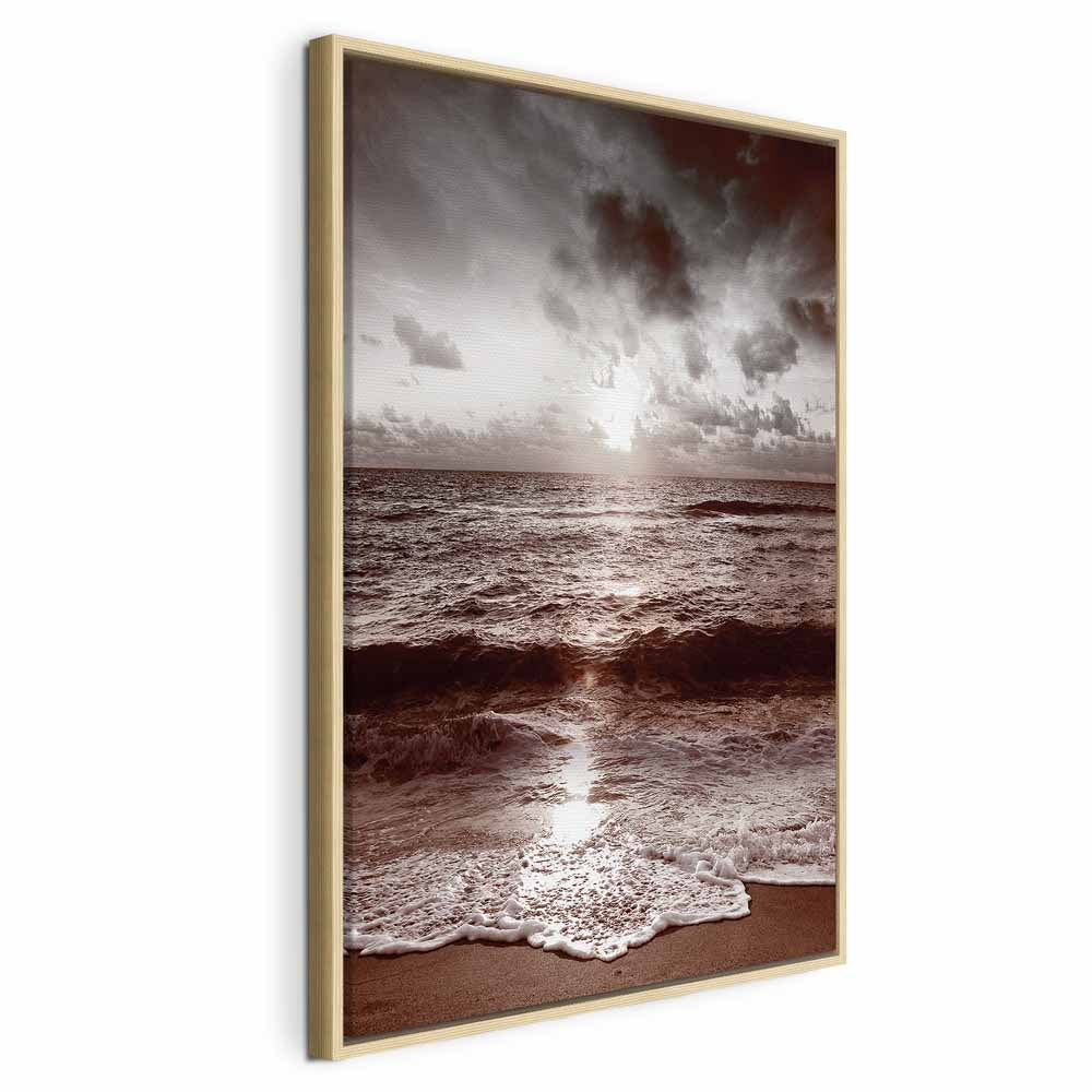 Ocean Sky Waves Vertical Canvas Print