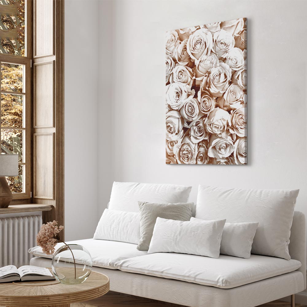 Rose Garden Floral Vertical Canvas Print