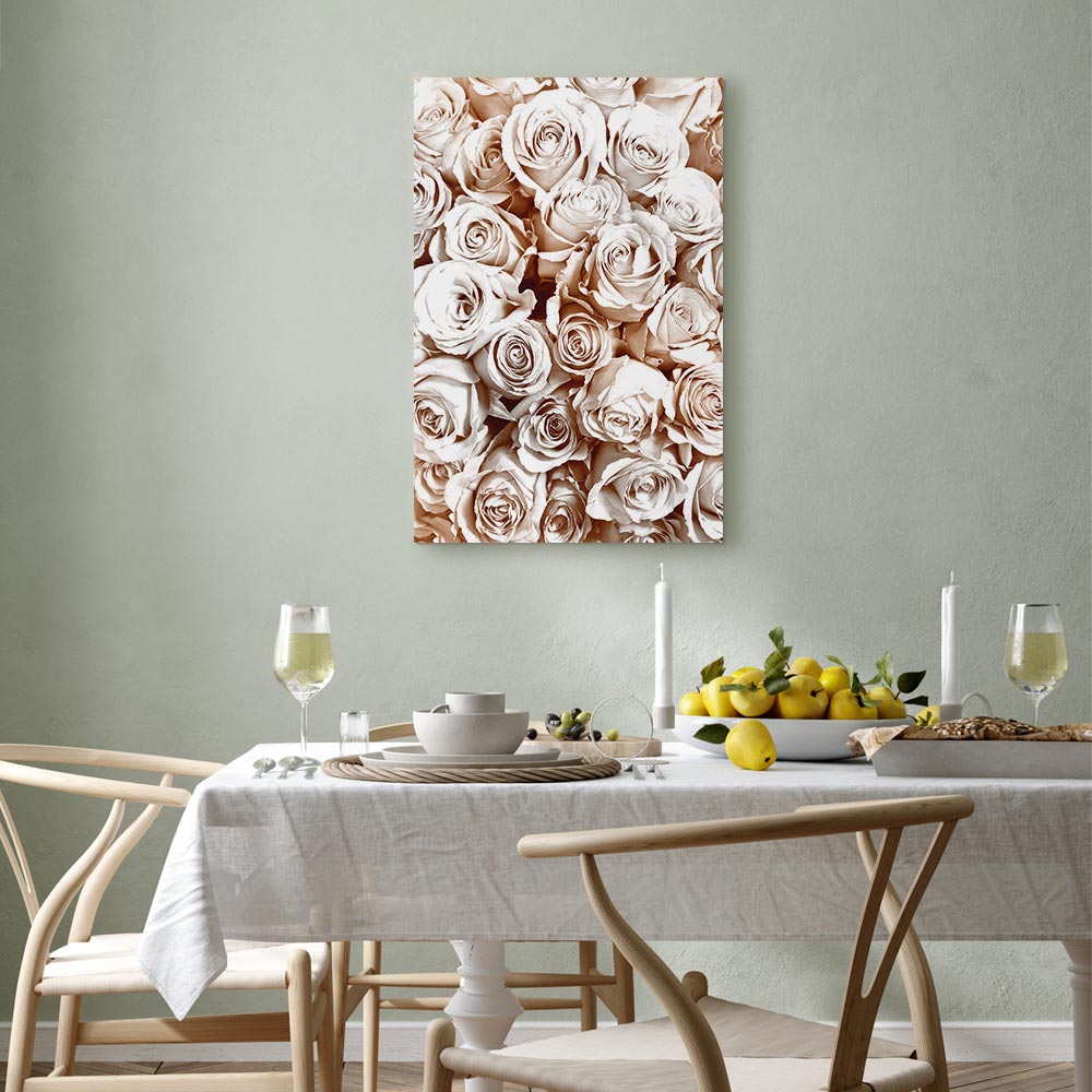 Rose Garden Floral Vertical Canvas Print
