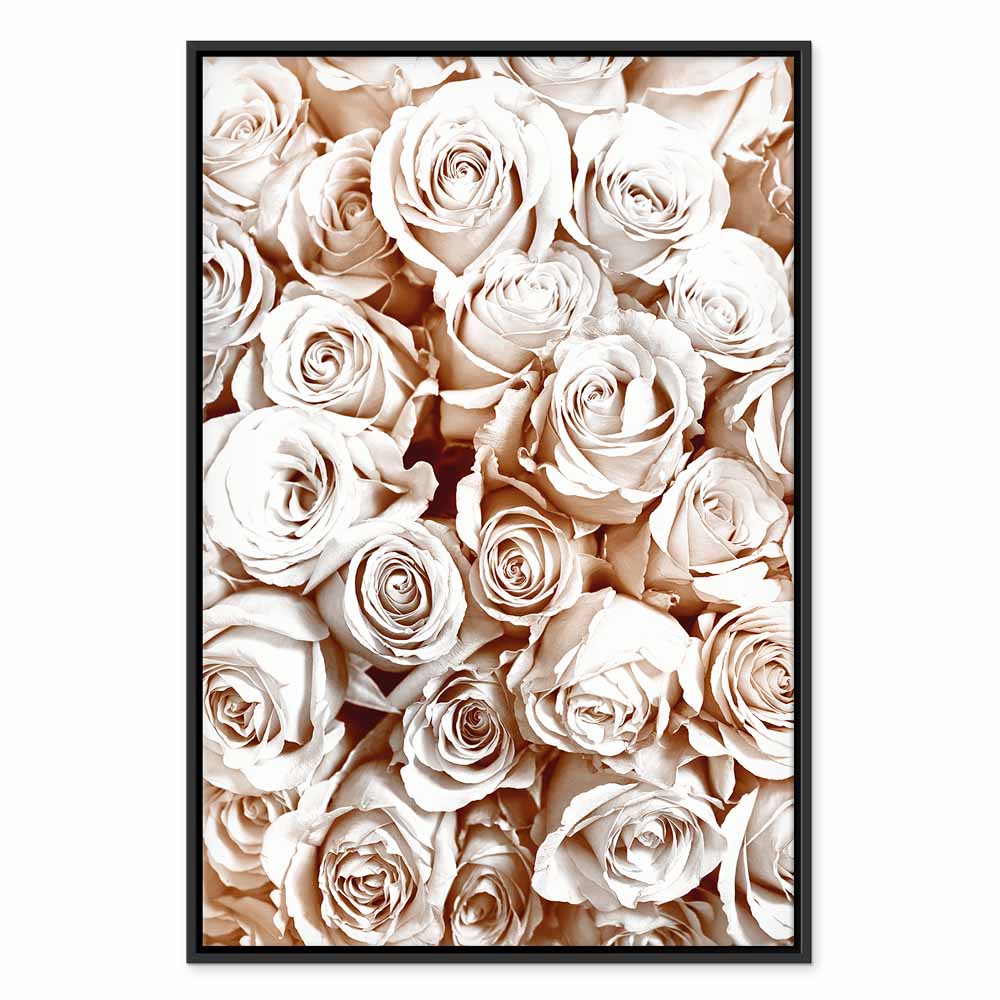 Rose Garden Floral Vertical Canvas Print