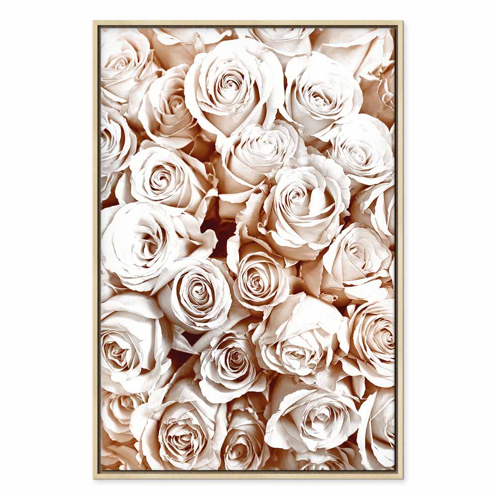 Rose Garden Floral Vertical Canvas Print