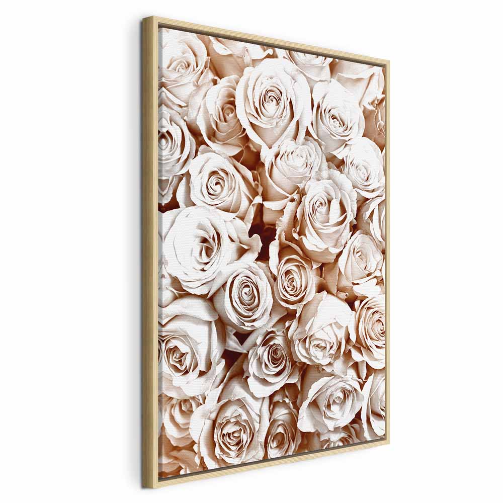 Rose Garden Floral Vertical Canvas Print