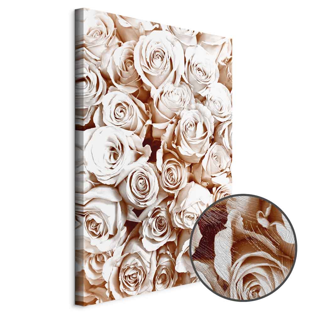 Rose Garden Floral Vertical Canvas Print