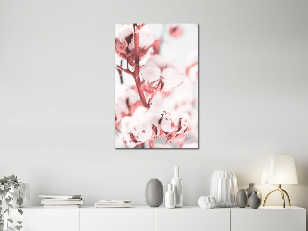Canvas Print Blooming Cotton 1 Part Vertical