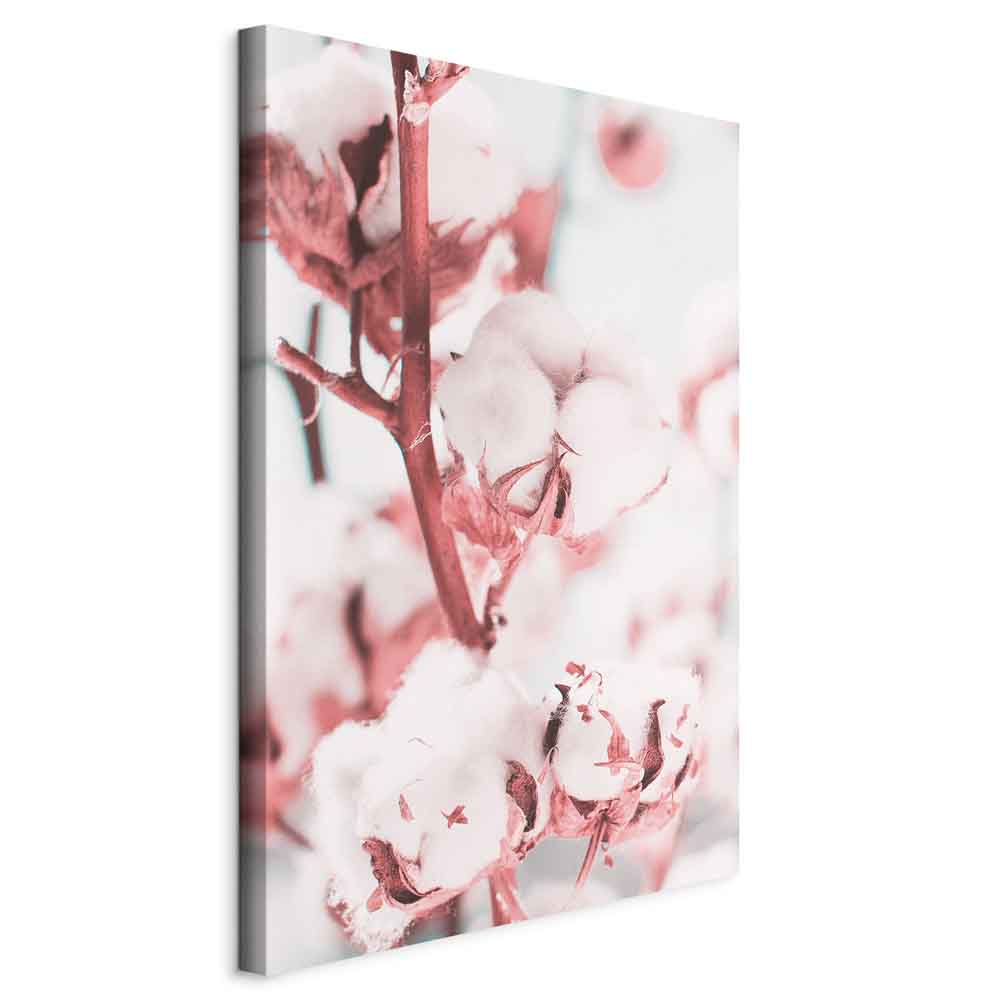 Blooming Cotton Floral Canvas Print Vertical
