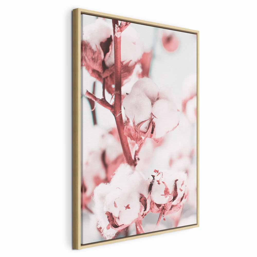 Blooming Cotton Floral Canvas Print Vertical
