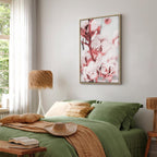 Blooming Cotton Floral Canvas Print Vertical