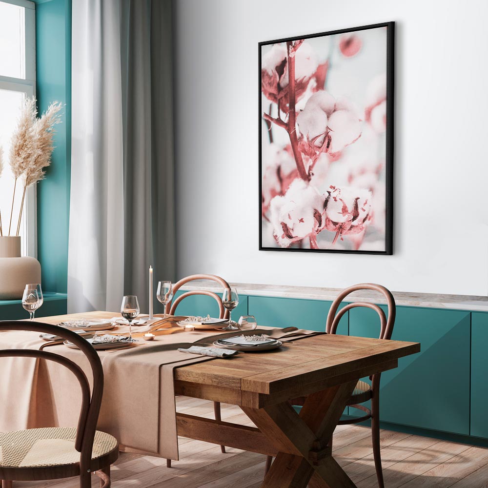 Blooming Cotton Floral Canvas Print Vertical