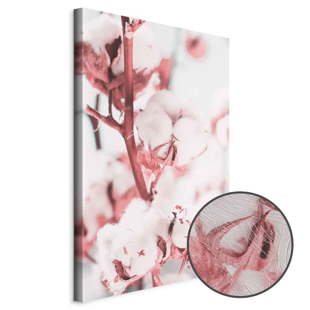 Blooming Cotton Floral Canvas Print Vertical