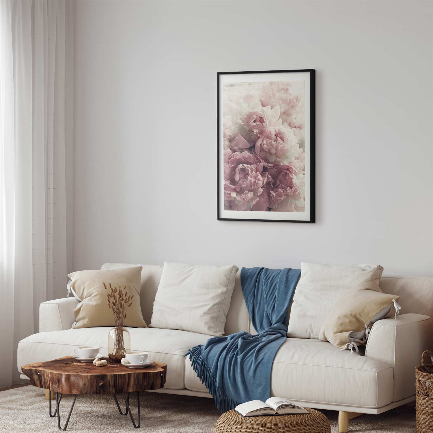 Delicate Peonies Floral Poster