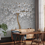 Abstract Magnolia Floral Wall Mural