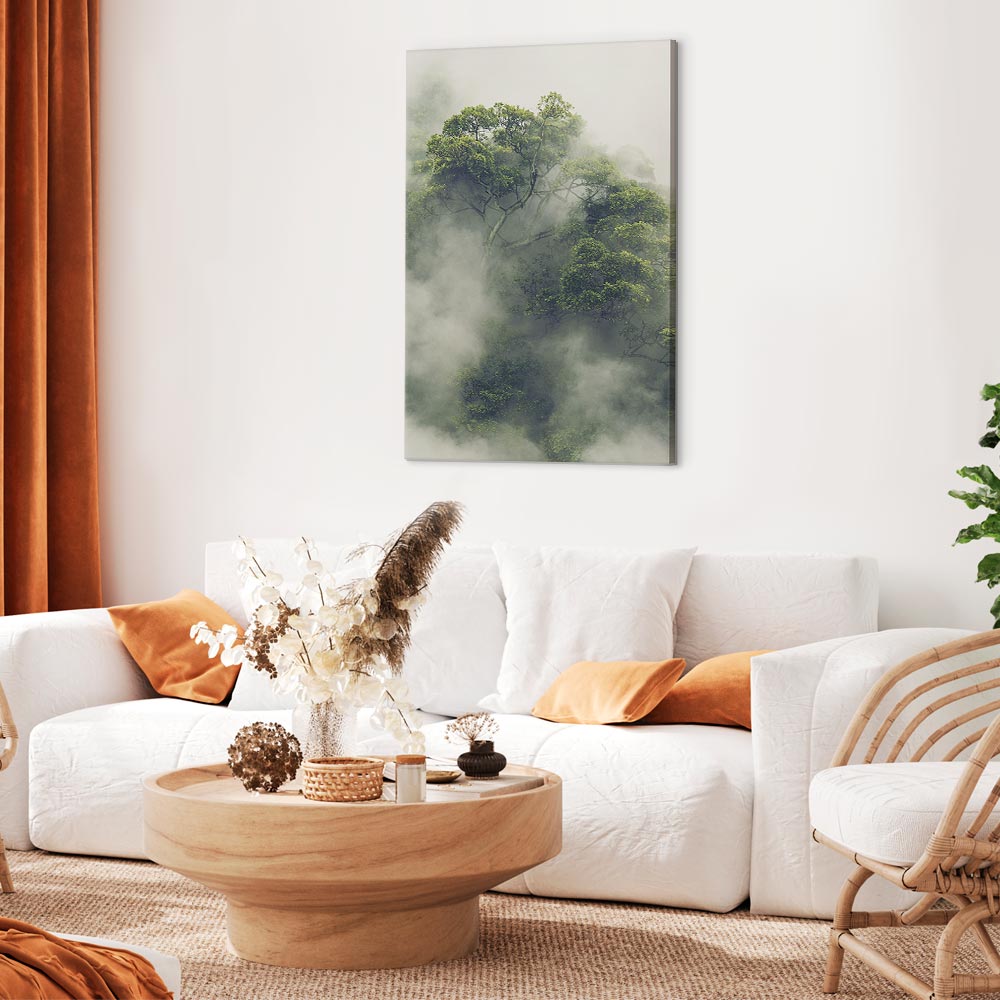 Foggy Amazon Forest Vertical Canvas Print