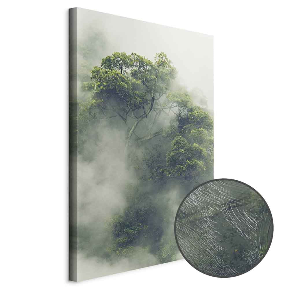 Foggy Amazon Forest Vertical Canvas Print