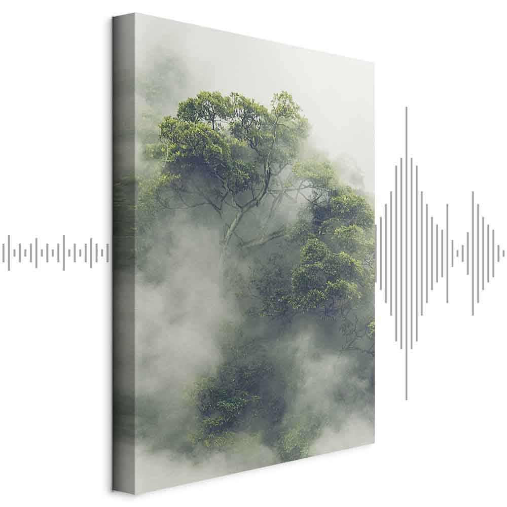Foggy Amazon Forest Vertical Canvas Print