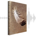 Feather on Sandy Shore Vertical Canvas Print