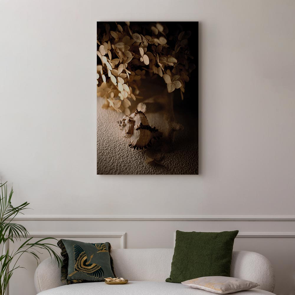 Humming Seashell Coastal Canvas Print