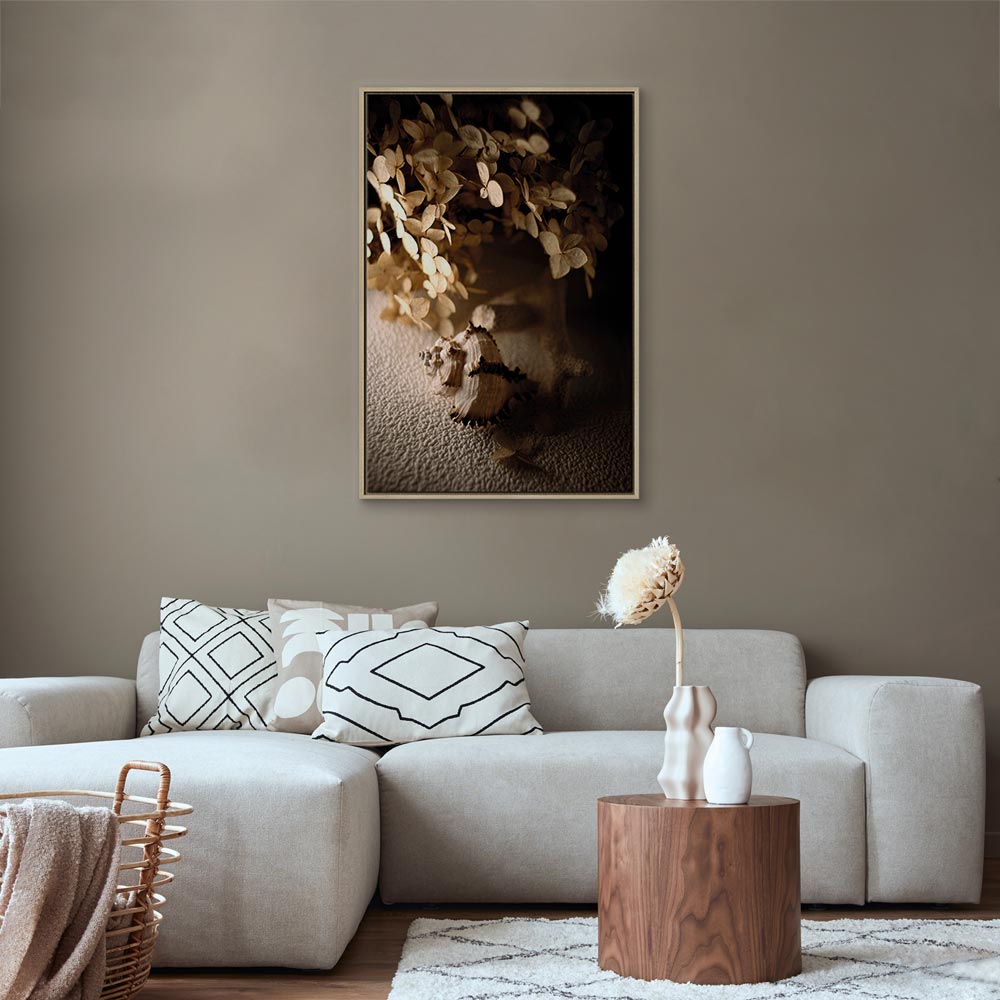 Humming Seashell Coastal Canvas Print