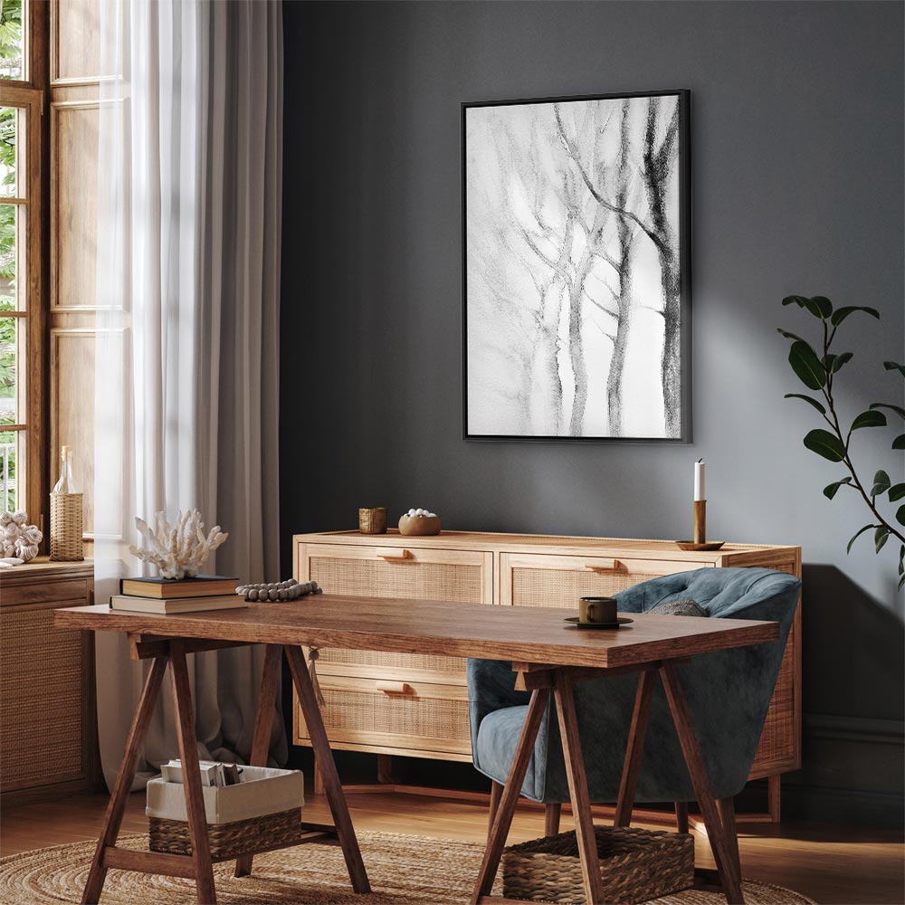 Abstract Forest Path Vertical Canvas Print